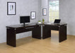 Skylar - L-Shaped Office Computer Desk - Cappuccino - Simple Home Plus
