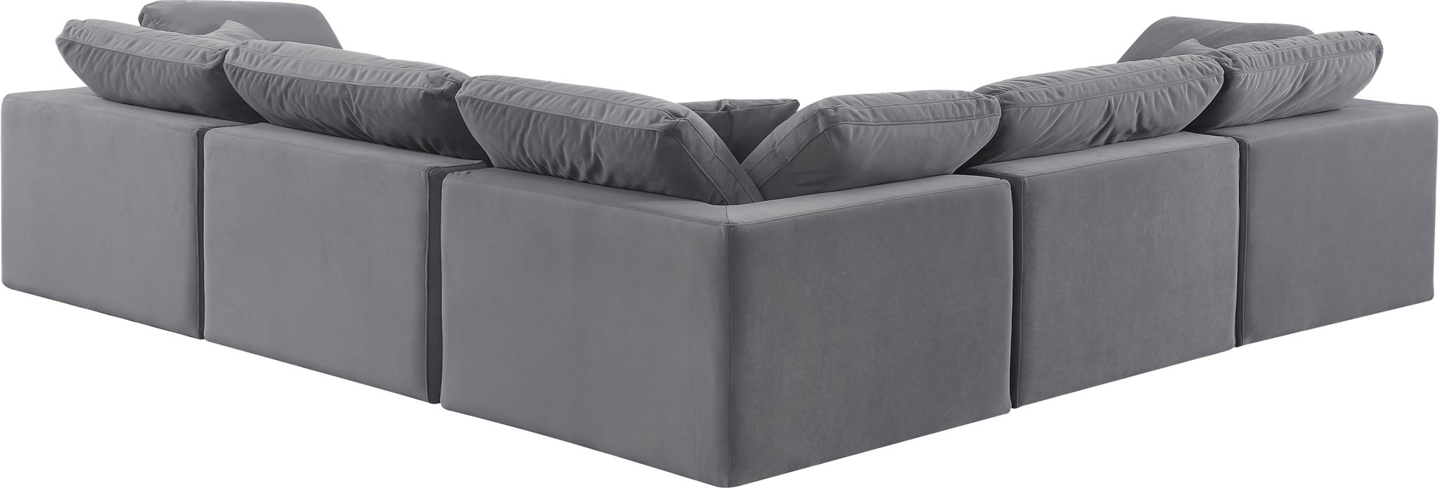 Comfy - 5 Piece Velvet Modular Corner Sectional - Simple Home Plus