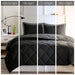 Larkspur - 3M Scotchgard Diamond Quilting Reversible Down Alternative Comforter Set - Black / Gray - Simple Home Plus