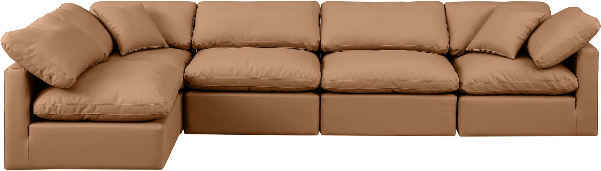 Indulge - Faux Leather 5 Piece Modular Sectional - Simple Home Plus