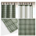 Anaheim - Plaid Faux Leather Tab Top Curtain Panel With Fleece Lining - Green - Simple Home Plus
