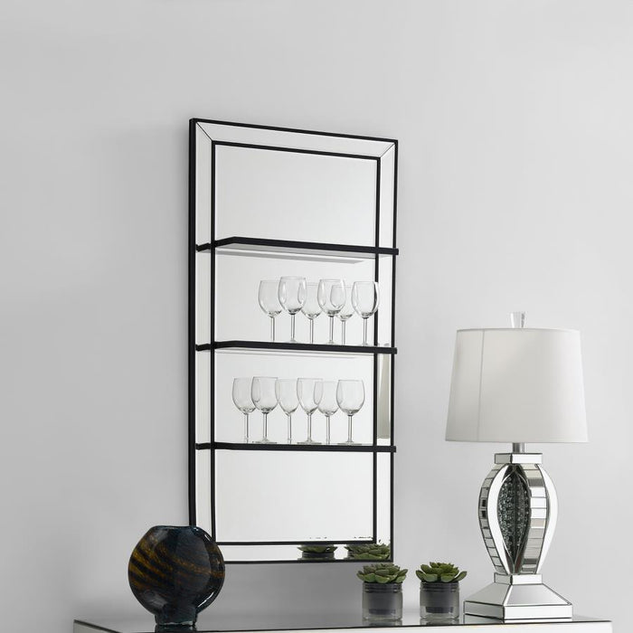 Oriel - Rectangular 3-Shelf Wall Mirror - Silver - Simple Home Plus
