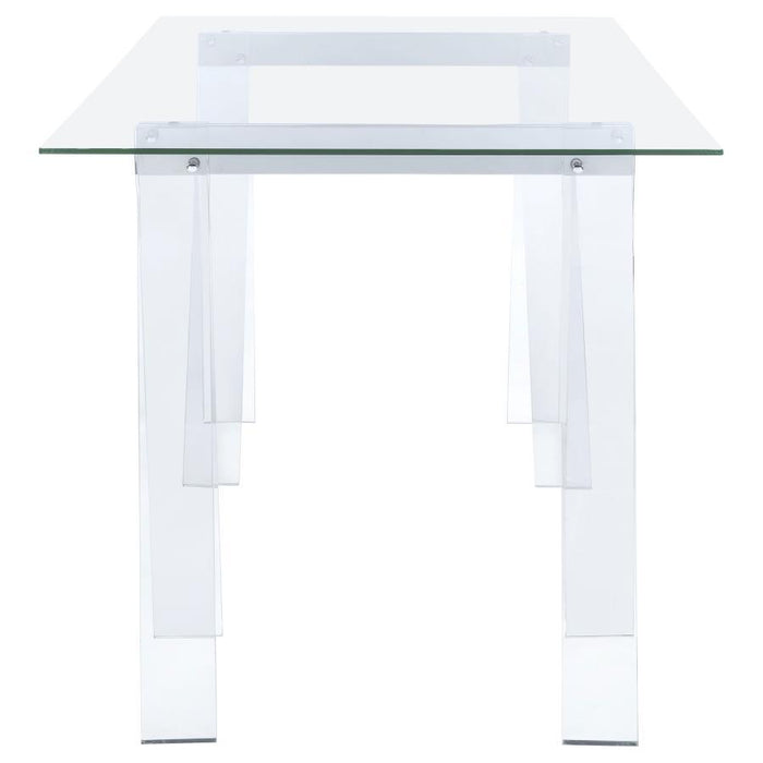 Amaturo - Glass Top Acrylic Writing Desk - Clear - Simple Home Plus