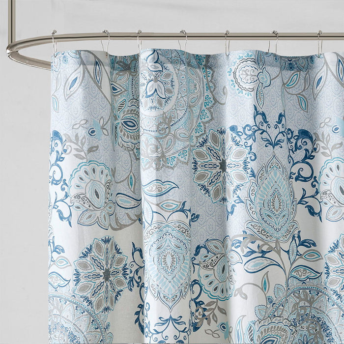 Isla - Printed Shower Curtain - Blue - Simple Home Plus