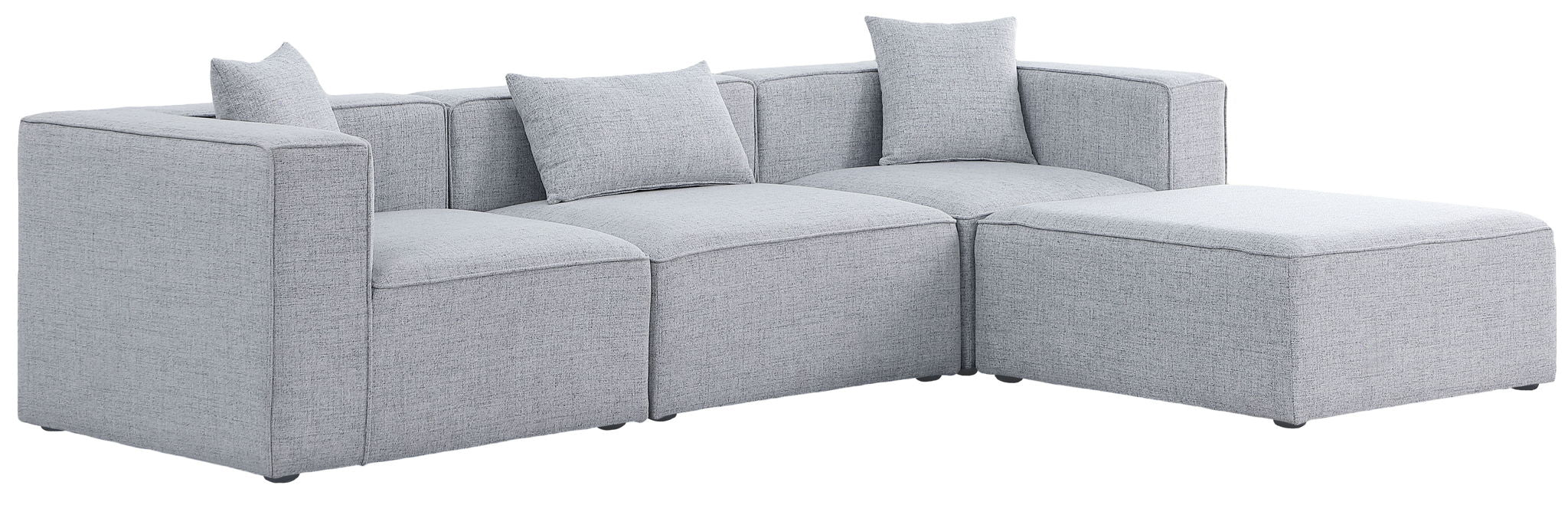 Cube - Linen 4 Piece Modular Sectional With Chaise - Simple Home Plus