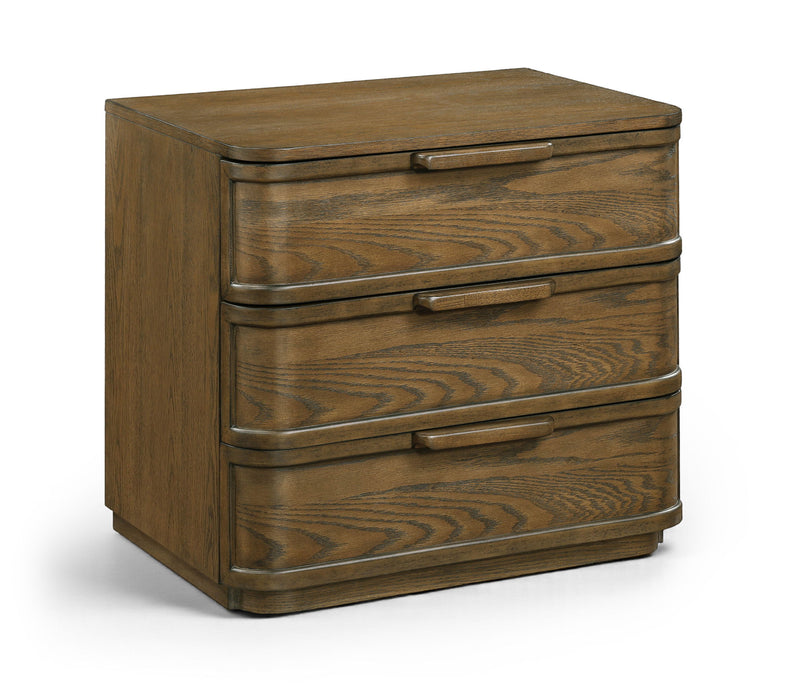 Tiberio - Oak Veneer And Solid Wood Nightstand - Simple Home Plus