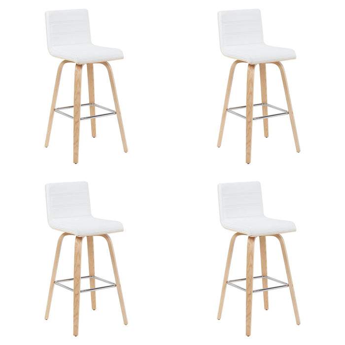 Vienna - Modern Swivel Bar Height Stool - Patterned Oak Wood Frame - Simple Home Plus