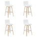 Vienna - Modern Swivel Bar Height Stool - Patterned Oak Wood Frame - Simple Home Plus