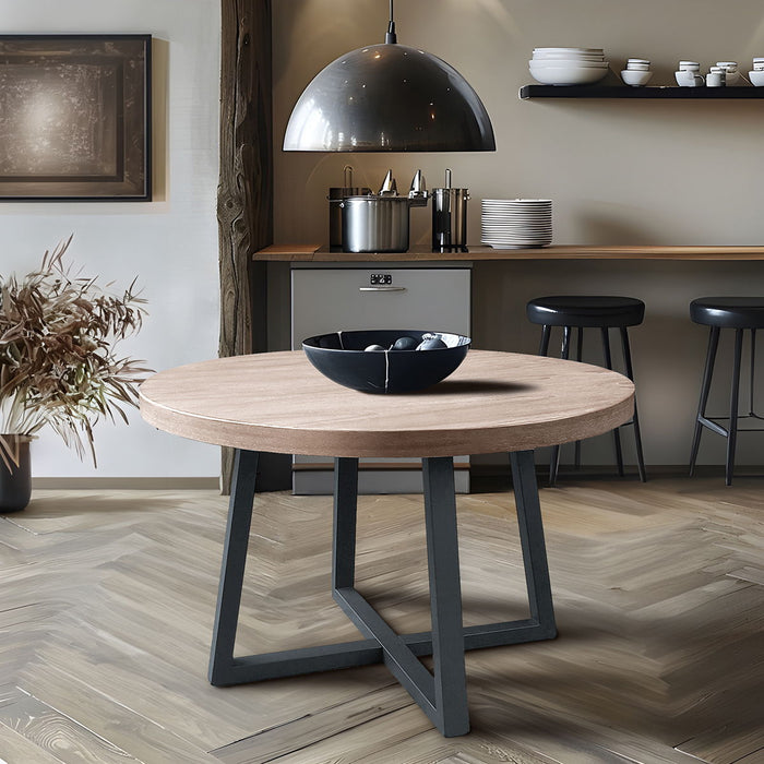 Reagan - Round Dining Table - Wheat / Slate - Simple Home Plus