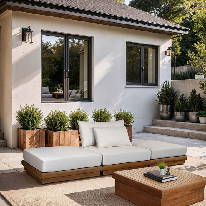 Mirella - 3 Piece Water Resistant Fabric Upholstered Outdoor Patio Modular Sofa - Simple Home Plus