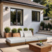 Mirella - 3 Piece Water Resistant Fabric Upholstered Outdoor Patio Modular Sofa - Simple Home Plus