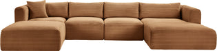 Shaggy - Fabric 5 Piece Modular Sectional With Chaise And Ottoman - Simple Home Plus