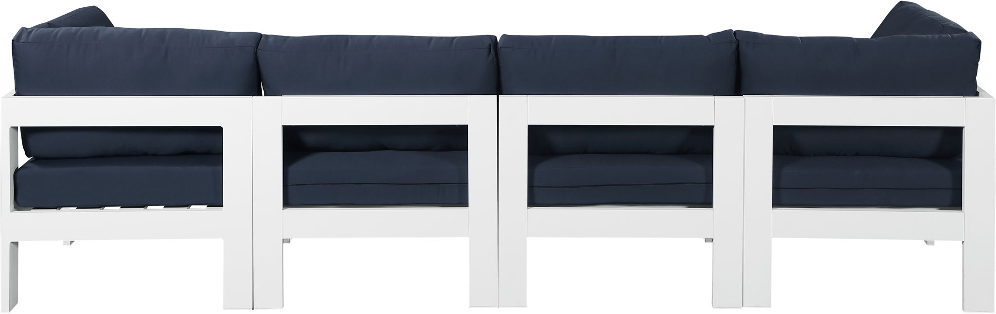 Nizuc - Outdoor Patio 4 Seat Modular Sofa With White Frame - Simple Home Plus