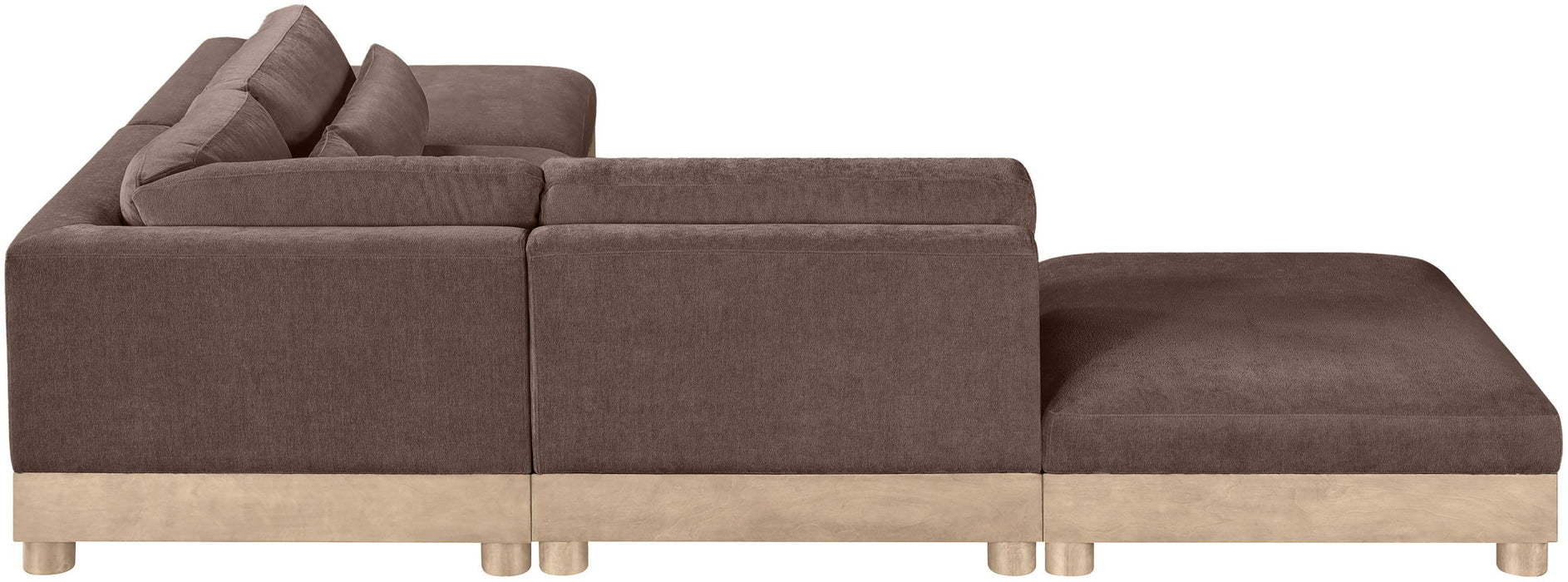 Turin - Chenille Fabric Upholstered Modular Sectional - Brown - Simple Home Plus