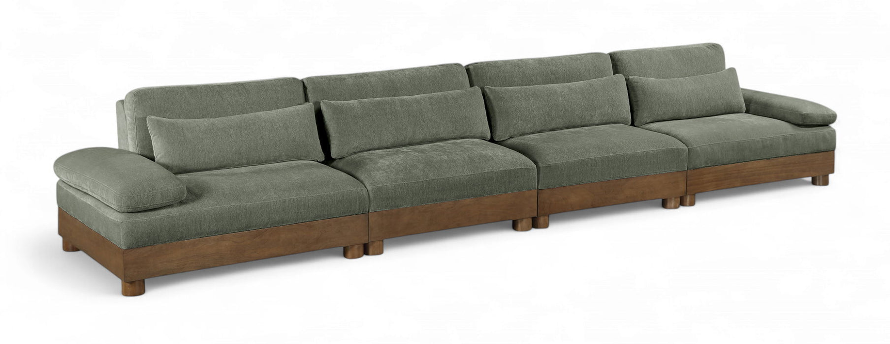 Turin - Chenille Fabric Upholstered Modular Sectional - Green - Simple Home Plus