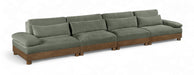 Turin - Chenille Fabric Upholstered Modular Sectional - Green - Simple Home Plus
