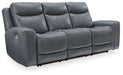 Mindanao - Steel - 2 Pc. - Power Reclining Sofa, Power Reclining Loveseat with Console - Simple Home Plus