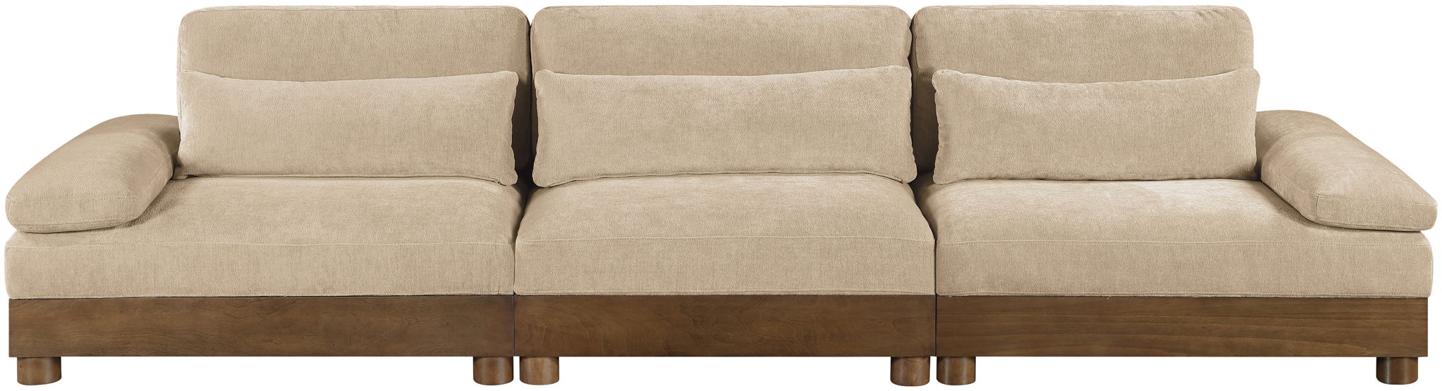 Turin - Chenille Fabric Upholstered Modular Sectional - Beige - Simple Home Plus