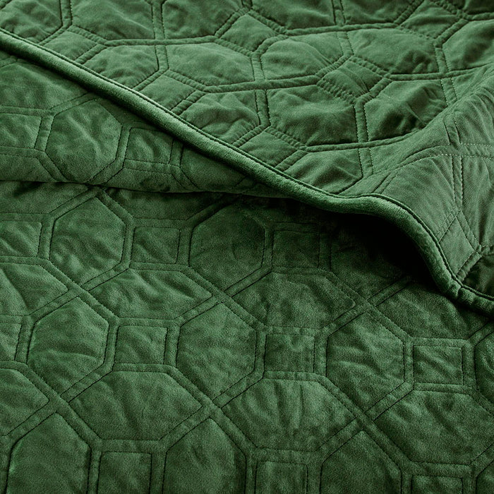 Harper - King Reversible 3 Piece Coverlet Set - Green - Simple Home Plus