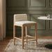 Ellis - Vegan Leather Upholstered Counter Stool (Set of 2) - Natural Base - Simple Home Plus