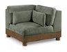 Turin - Chenille Fabric Upholstered Modular Corner Chair - Walnut Base - Simple Home Plus