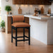 Roundhill - Faux Leather Counter Stool - Black Frame - Simple Home Plus