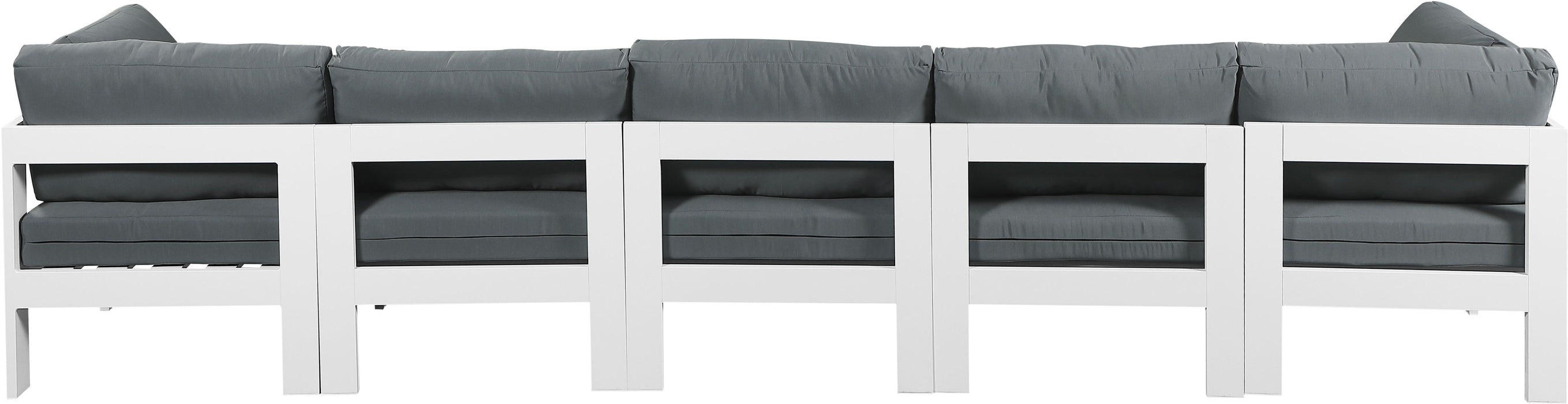 Nizuc - Outdoor Patio 5 Seat Modular Sofa With White Frame - Simple Home Plus