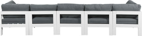 Nizuc - Outdoor Patio 5 Seat Modular Sofa With White Frame - Simple Home Plus