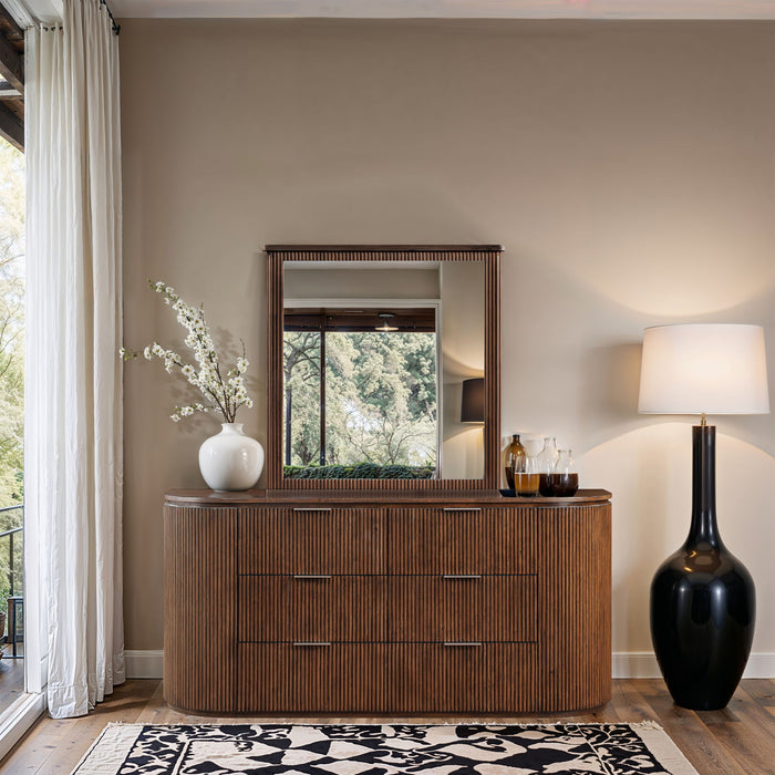 Astrid - Solid Wood And Oak Veneer Dresser - Simple Home Plus