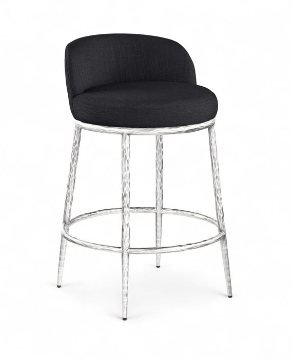 Ferro - Upholstered Counter Stool With Brushed Silver Base - Simple Home Plus
