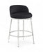 Ferro - Upholstered Counter Stool With Brushed Silver Base - Simple Home Plus