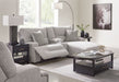 Acklen Place - 4 Pc. - 3-Piece Power Reclining Sectional Sofa With Raf Chaise, Wide Seat Power Recliner - Pewter - Simple Home Plus