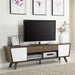 Alvin - 2 Door Engineered Wood TV Stand - Dark Walnut - Simple Home Plus