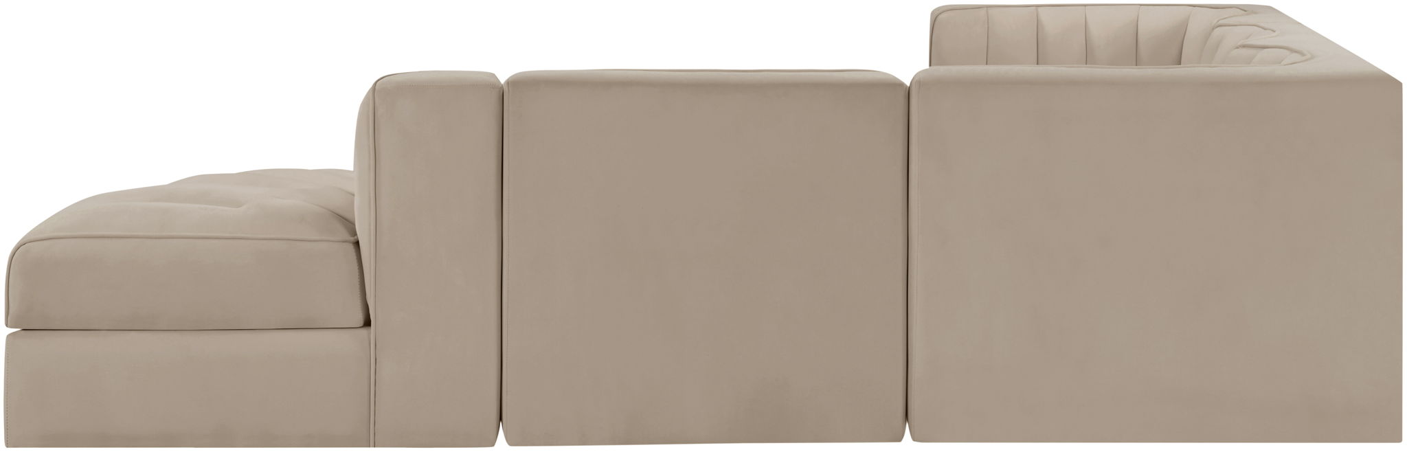 Rummi - Velvet Performance Fabric Upholstered 5 Piece Modular Sectional - Simple Home Plus