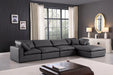 Comfy - 5 Piece Faux Leather Modular Sectional With Chaise - Simple Home Plus