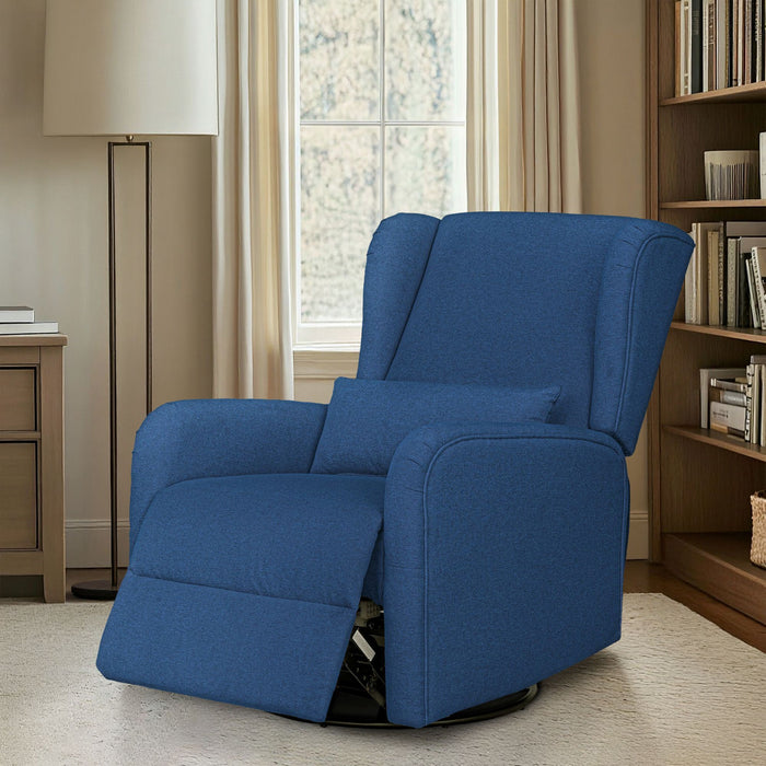 Candace - Power Recliner 3-in-1 With Swivel, Glider, USB Ports - Blue - Simple Home Plus
