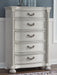 Montelaine - Antique White - Five Drawer Chest - Simple Home Plus