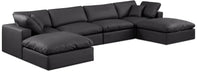 Comfy - 6 Piece Faux Leather Modular Double Chaise Sectional - Simple Home Plus