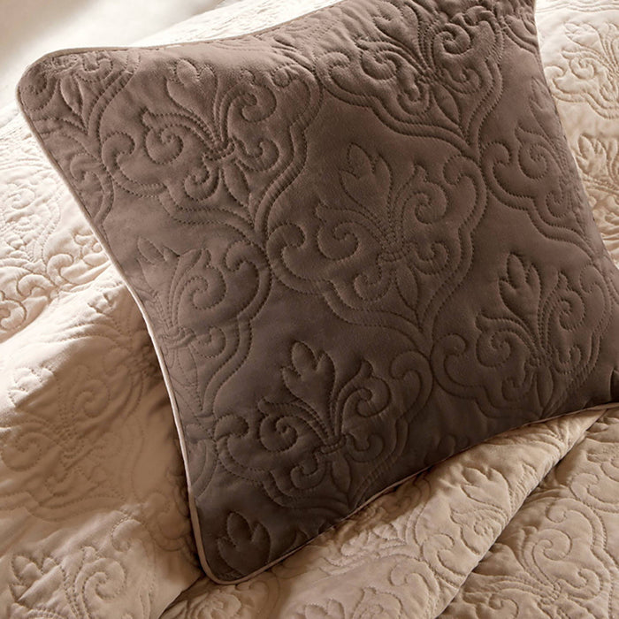 Attingham - King 7 Piece Reversible Coverlet Set - Beige - Simple Home Plus