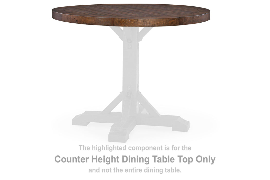 Valebeck - Round Drm Counter Table Top - Black / Brown - Simple Home Plus