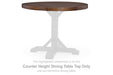 Valebeck - Round Drm Counter Table Top - Black / Brown - Simple Home Plus