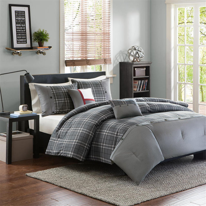 Daryl - Twin Comforter Set - Gray - Simple Home Plus
