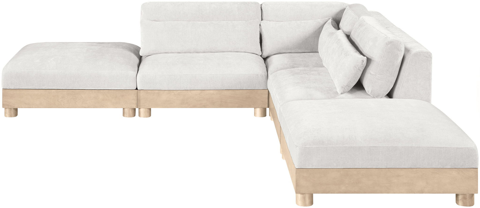 Turin - Chenille Fabric Upholstered Modular Sectional - White - Simple Home Plus