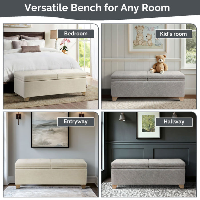Ashcroft - Storage Bench - Gray Multi - Simple Home Plus