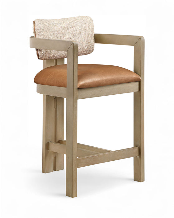 Ravina - Upholstered Counter Stool With Stained Natural Base - Simple Home Plus