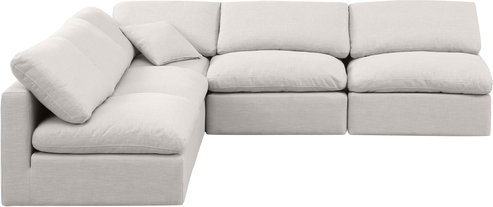 Indulge - Linen 5 Piece Modular Corner Armless Sectional - Simple Home Plus