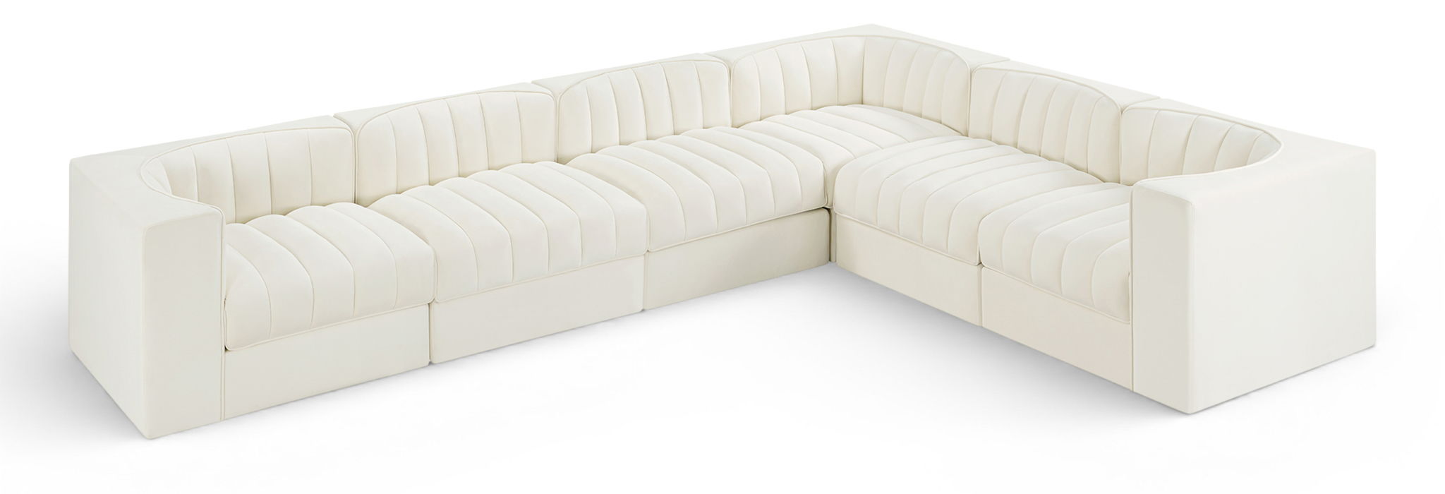 Rummi - Velvet Performance Fabric Upholstered 6 Piece Modular Sectional - Simple Home Plus