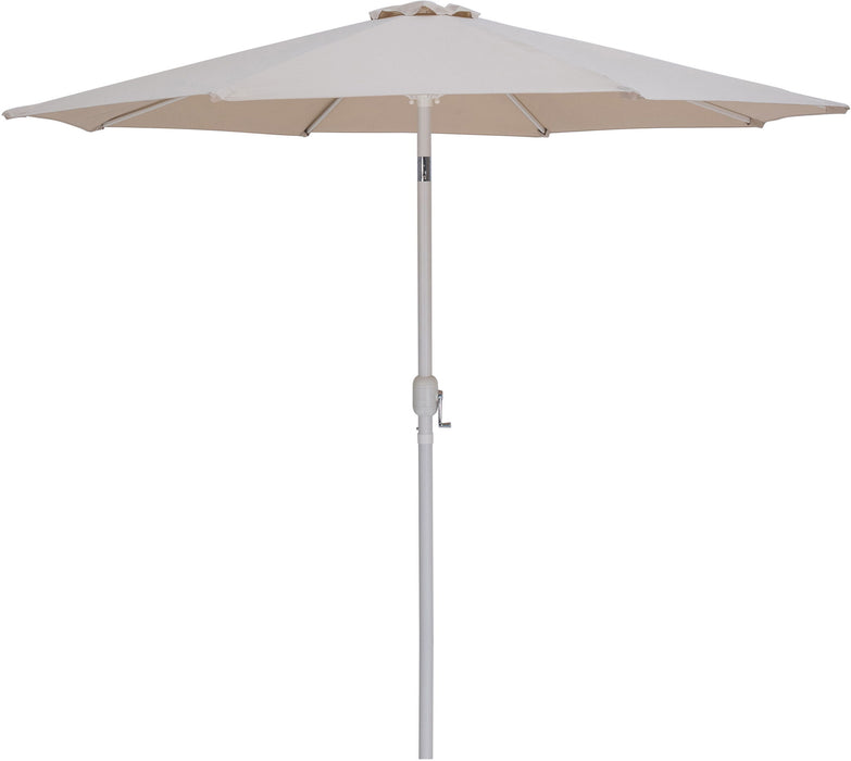 Fiji - Aluminum Patio Umbrella With Round Teak And White Base - Simple Home Plus