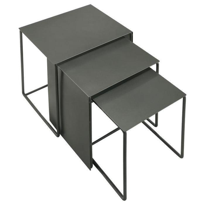 Imez - 3 Piece Rectangular Metal Nesting Table Set - Gray - Simple Home Plus