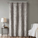 Mirage - 84" Knitted Damask Total Blackout Grommet Top Curtain Panel - Charcoal - Simple Home Plus